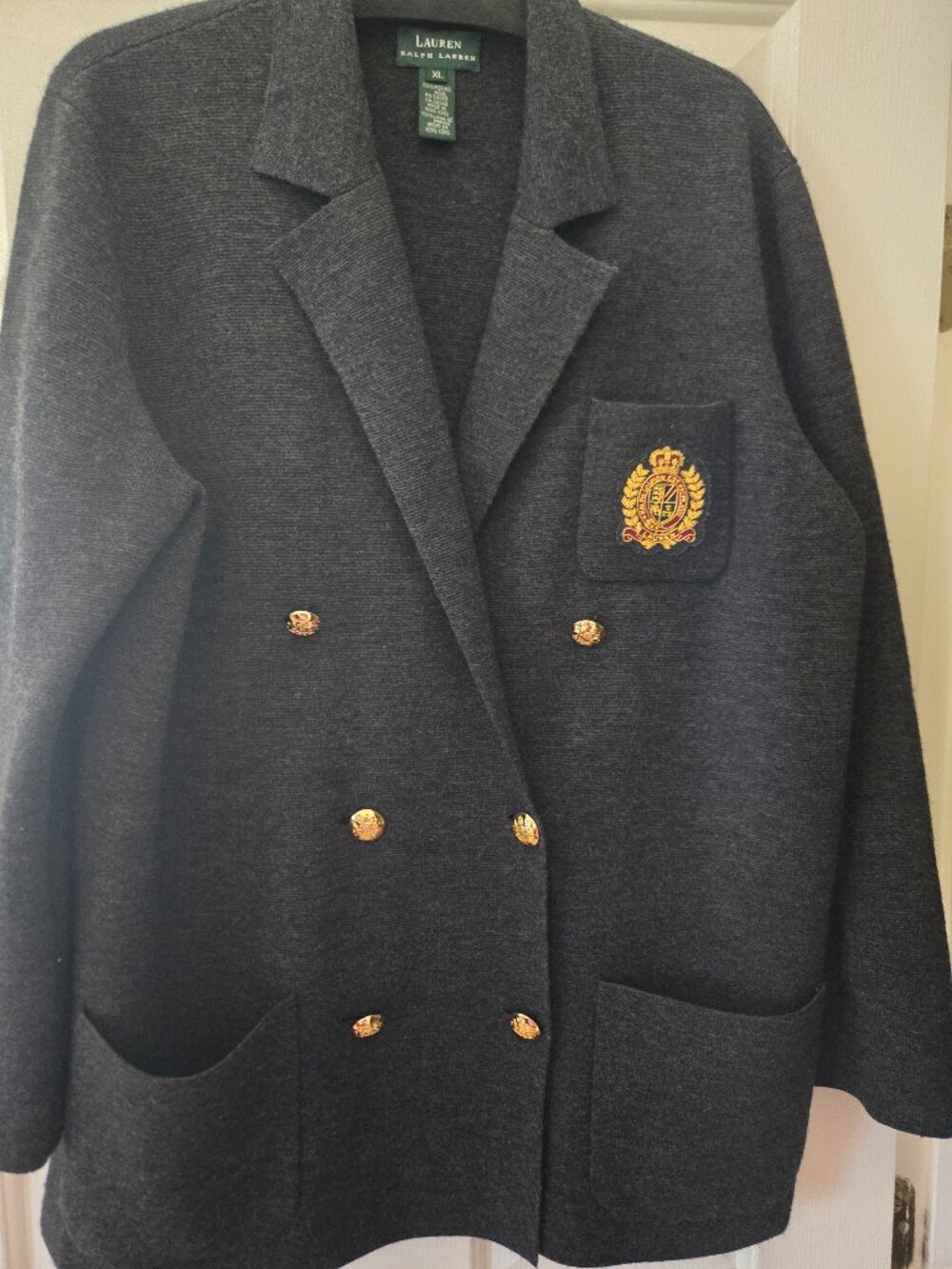 EUC Ralph Lauren Classic Merino Wool Sweater Blazer - XL (fits like 1X)